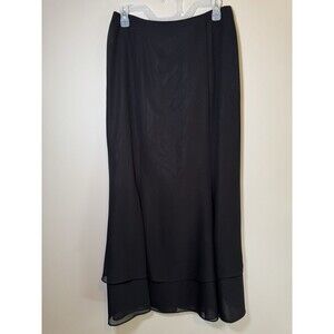 Adrianna Papell Womens Size 10 Black Lined Chiffon Evening Essentials Maxi Skirt